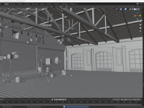 Photography Studio Scene 3 3D Model