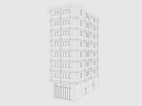 Residential Apartment Building 8 Pack 3D Model