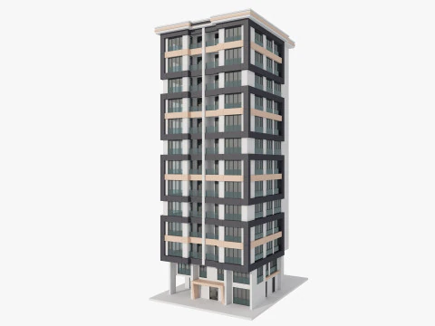 Residential Apartment Building 8 Pack 3D Model