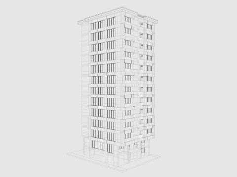 Residential Apartment Building 8 Pack Modello 3D