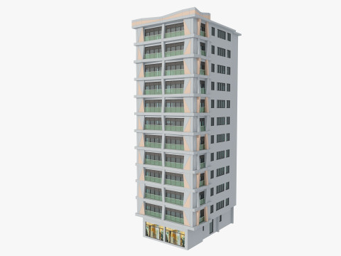 Residential Apartment Building 8 Pack Modello 3D