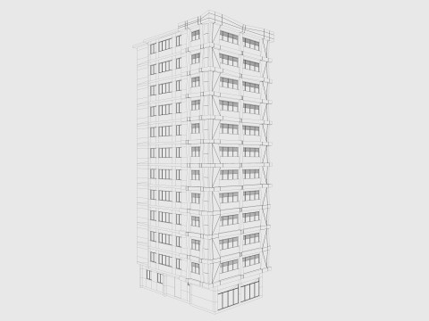 Residential Apartment Building 8 Pack Modello 3D