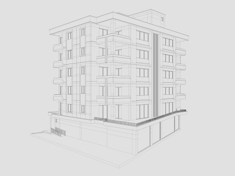 Residential Apartment Building 8 Pack Modello 3D