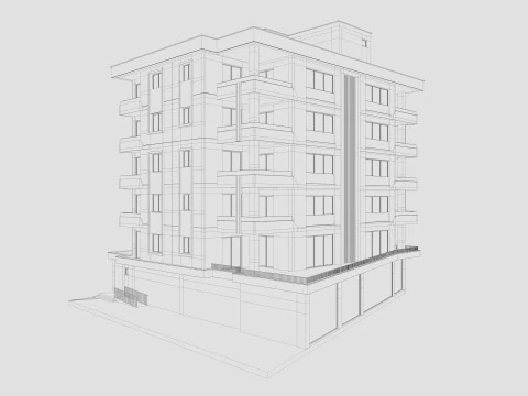 Residential Apartment Building 8 Pack 3D Model