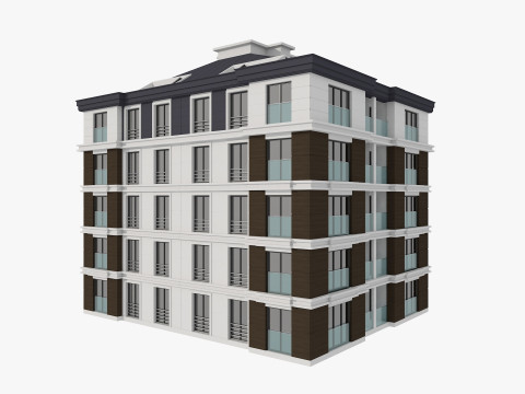 Residential Apartment Building 8 Pack Modello 3D