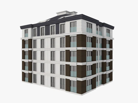 Residential Apartment Building 8 Pack 3D Model
