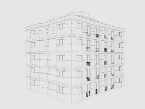 Residential Apartment Building 8 Pack Modello 3D