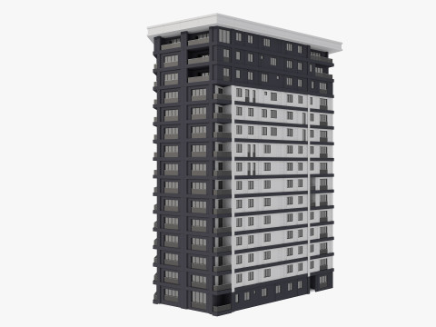 Residential Apartment Building 8 Pack Modello 3D