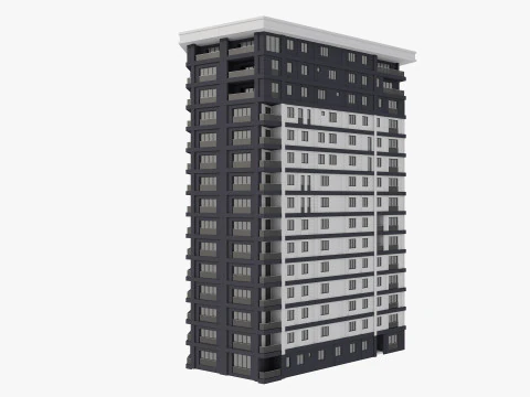Residential Apartment Building 8 Pack 3D Model