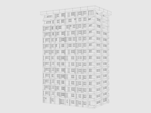 Residential Apartment Building 8 Pack Modello 3D