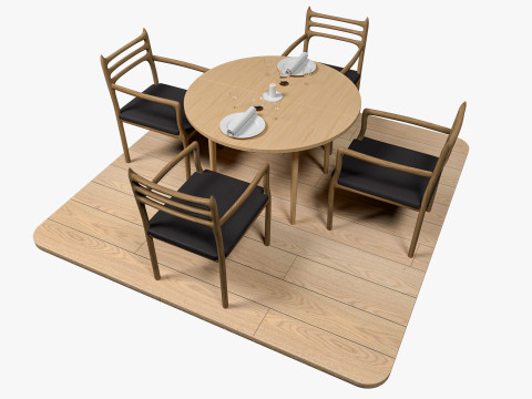 Restaurant Table and Chair 3D Model