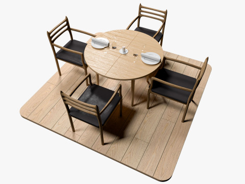 Restaurant Table and Chair Model 3D