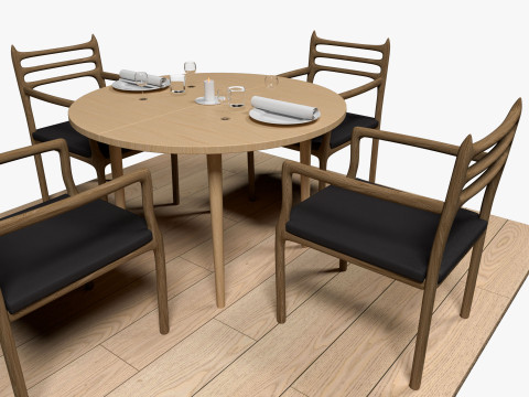Restaurant Table and Chair Model 3D