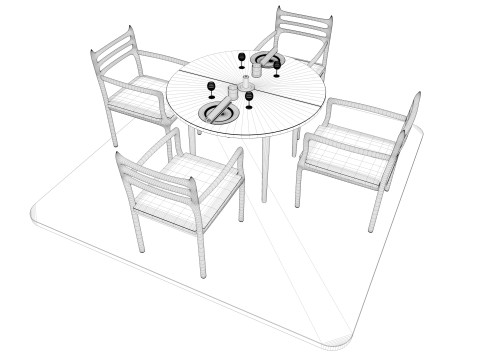 Restaurant Table and Chair Model 3D