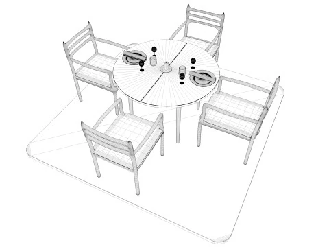 Restaurant Table and Chair 3D Model