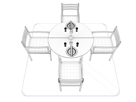 Restaurant Table and Chair Model 3D