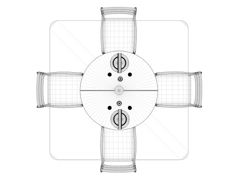 Restaurant Table and Chair Model 3D