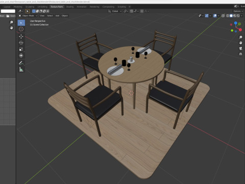 Restaurant Table and Chair Model 3D