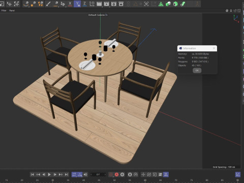 Restaurant Table and Chair Model 3D