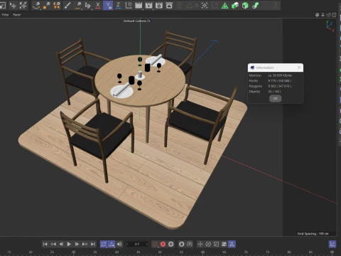 Restaurant Table and Chair 3D Model