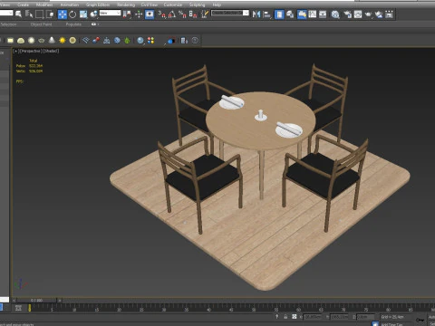 Restaurant Table and Chair 3D Model