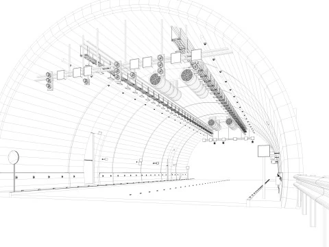 Дорожный туннель 3D Модель