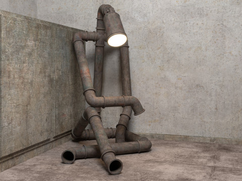 Sad Robot Lamp 3D Model