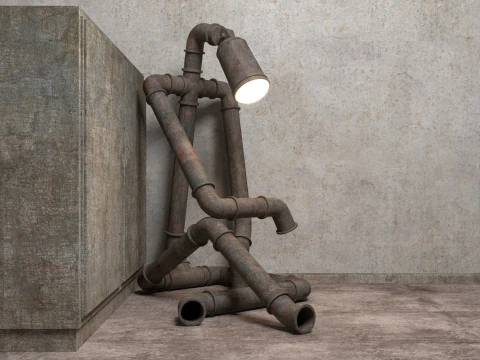 L&acirc;mpada Rob&ocirc; Triste Modelo 3D