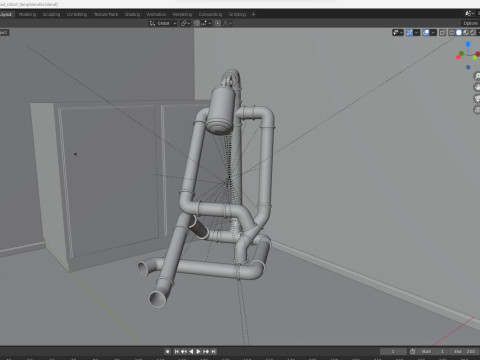 Sad Robot Lamp 3D मॉडल