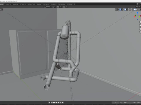 L&acirc;mpada Rob&ocirc; Triste Modelo 3D