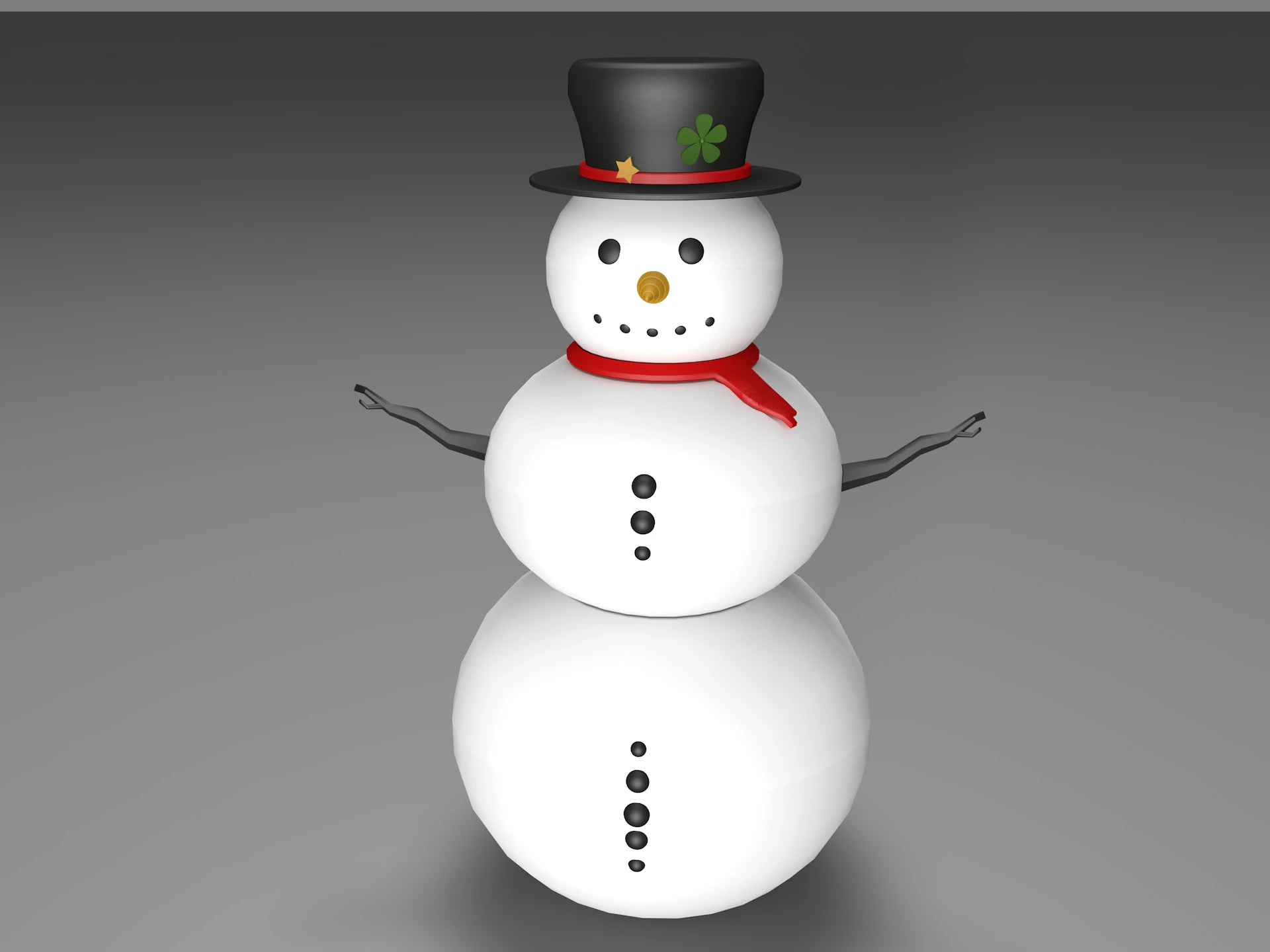 Snowman low poly 3D Model .c4d .max .obj .3ds .fbx .stl .blend 