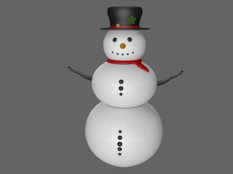 Snowman low poly 3D Model