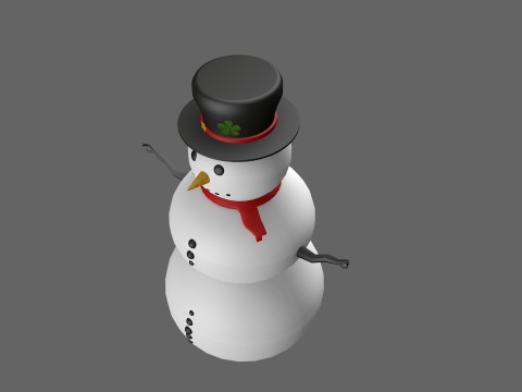 Snowman low poly 3D Model