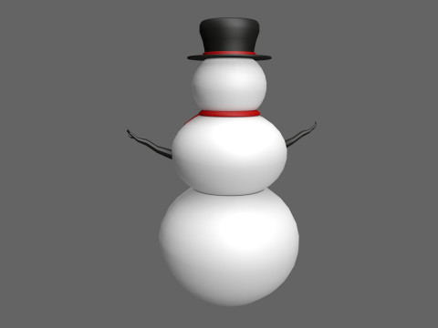 Snowman low poly 3D Model