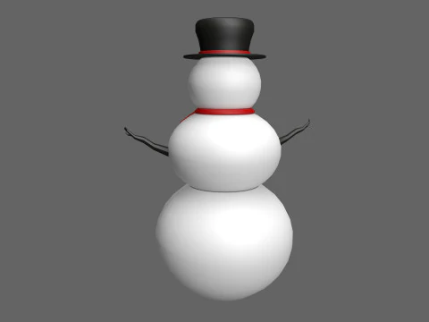 Snowman low poly 3D Model
