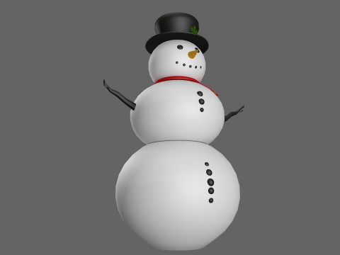 Snowman low poly 3D Model