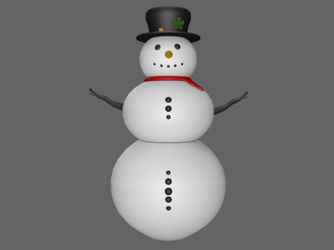 Snowman low poly 3D Model