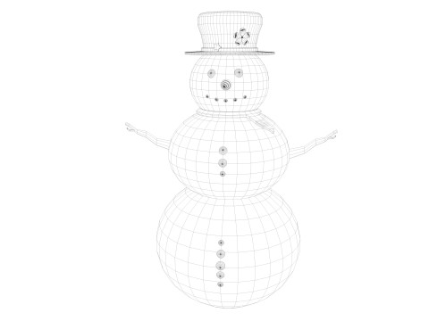 Snowman low poly 3D Model