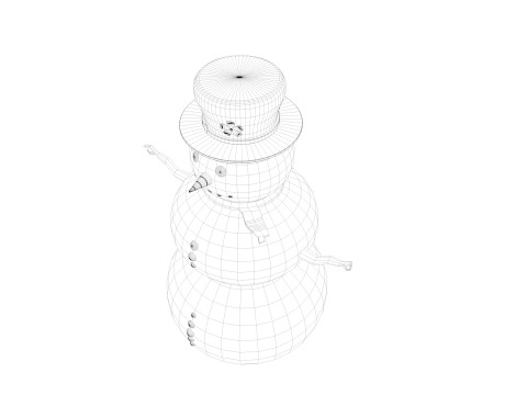 Snowman low poly 3D Model