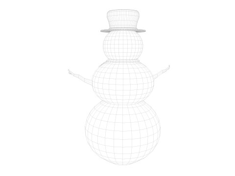 Snowman low poly 3D Model