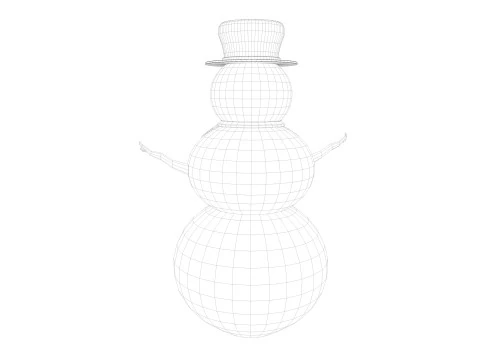 Snowman low poly 3D Model