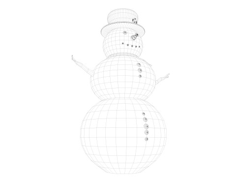 Snowman low poly 3D Model
