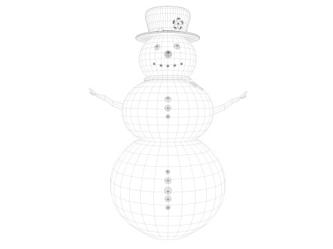 Snowman low poly 3D Model