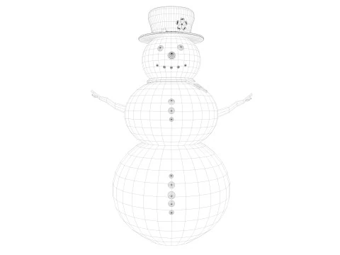 Snowman low poly 3D Model