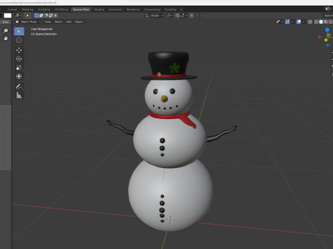 Snowman low poly 3D Model