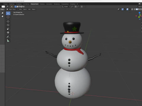 Snowman low poly 3D Model