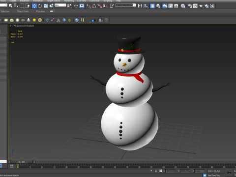 Snowman low poly 3D Model