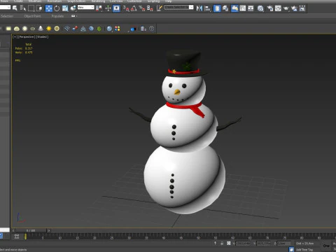 Snowman low poly 3D Model