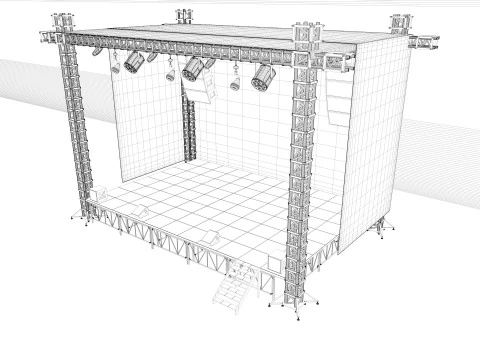 무대 콘서트 3D 모델