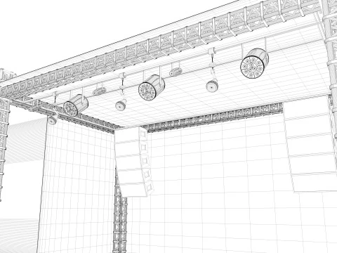 무대 콘서트 3D 모델